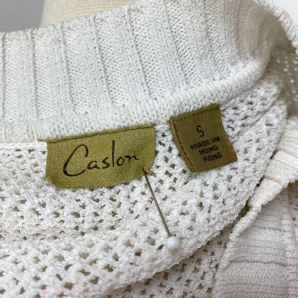 Vtg Caslon White Crochet Bolero Sweater Small Coquette Whimsy Fairy Boho Peasant - Picture 10 of 12